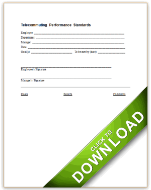 Goals for Telecommuting Form